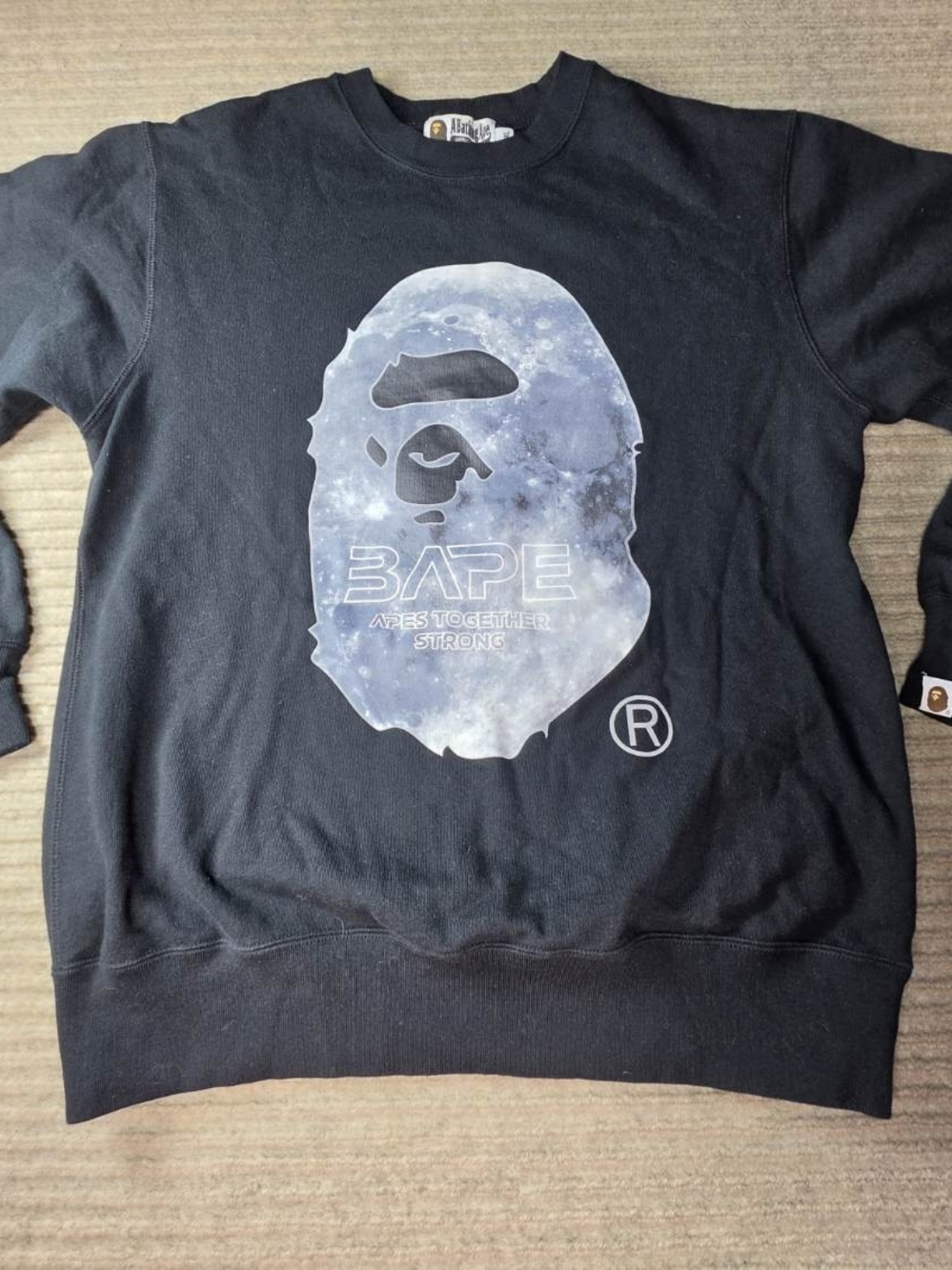 Bape Ape Head Moon Crewneck Sweatshirt Sz XL